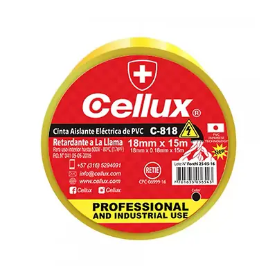 Cinta aislante cellux amarilla