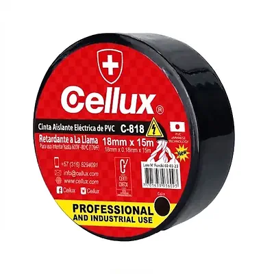 Cinta aislante cellux negra
