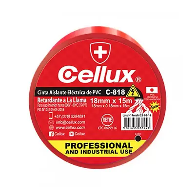 Cinta aislante cellux roja