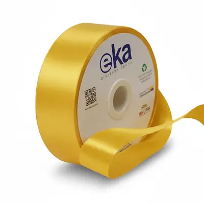 Cinta satinada eka 35mm amarillo oscuro