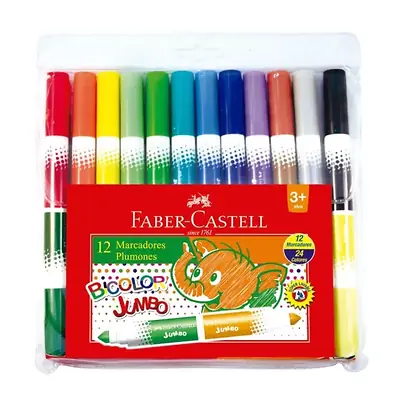 Plumón faber castell bicolor jumbo 12 und