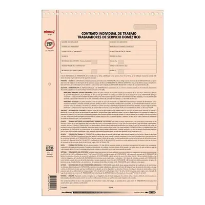 Contrato individual de trabajo servicio doméstico