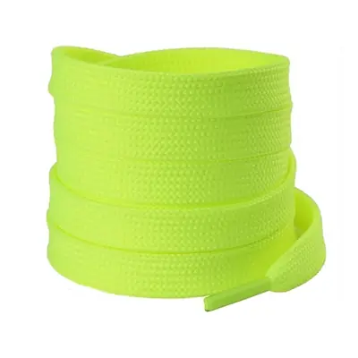 Cordón tenis plano 120cm amarillo néon