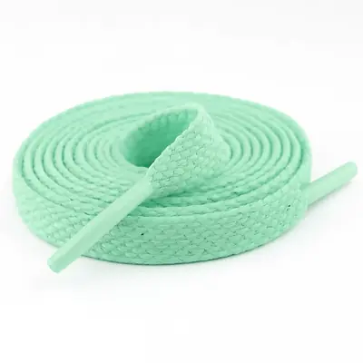 Cordón tenis plano 60cm verde menta