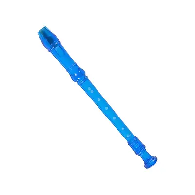Flauta dulce traslucida azul