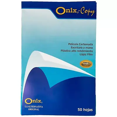 Papel carbón onix oficio azul x 50