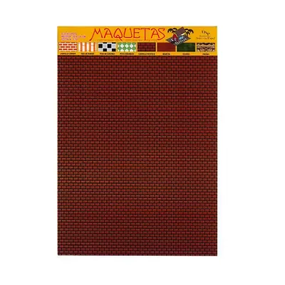 Papel maqueta ladrillo oscuro x 10