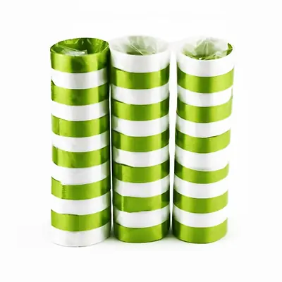 Serpentinas satinadas verde limón x 3