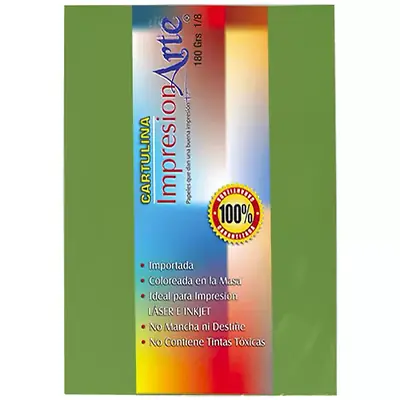 Cartulina iris 1/8 hierba x 10
