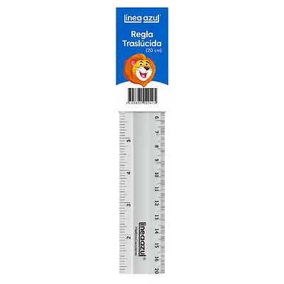 Regla linea azul plástica 20cm