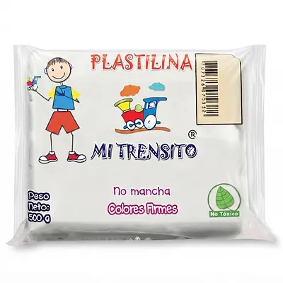 Plastilina mi trensito barra 500gr blanca