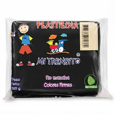 Plastilina mi trensito barra 500gr negra
