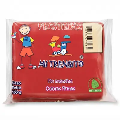 Plastilina mi trensito barra 500gr roja