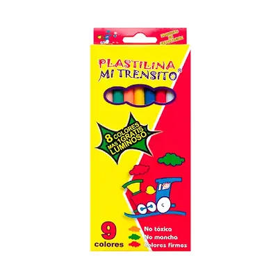 Caja de plastilina mi trensito larga multicolor x 9