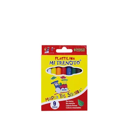 Caja de plastilina mi trensito corta multicolor x 9
