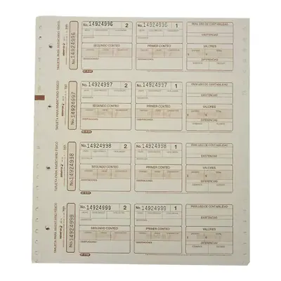 Tarjeta inventario minerva 50 hojas 30-19