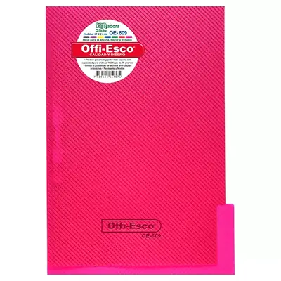 Carpeta legajadora con gancho offi esco oe-809 oficio fucsia