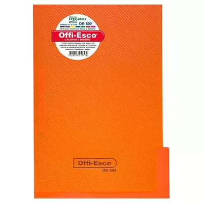 Carpeta legajadora con gancho offi esco oe-809 oficio naranja