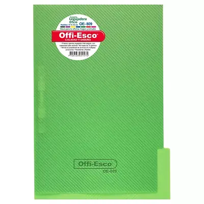 Carpeta legajadora con gancho offi esco oe-809 oficio verde limon