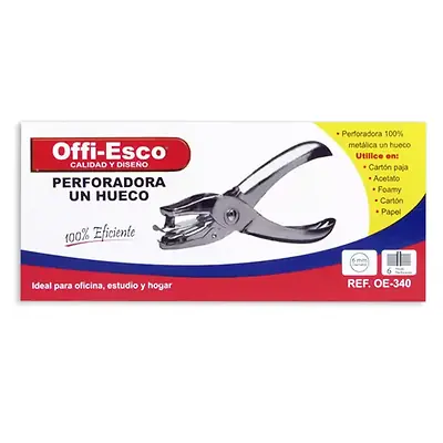 Perforadora offi esco 1 hueco metálica oe-340