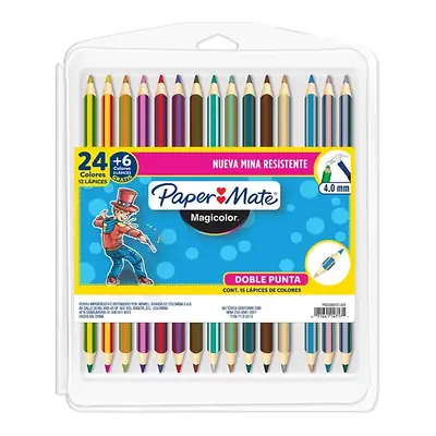 Colores paper mate doble punta 12 und