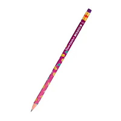 Lápiz mirado hexagonal hb2 diseños niña fucsia