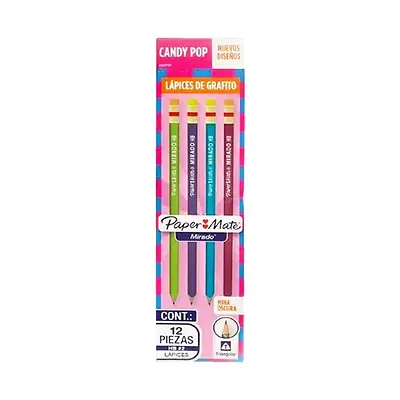 Lápiz mirado triangular candy pop hb2 niña x 12