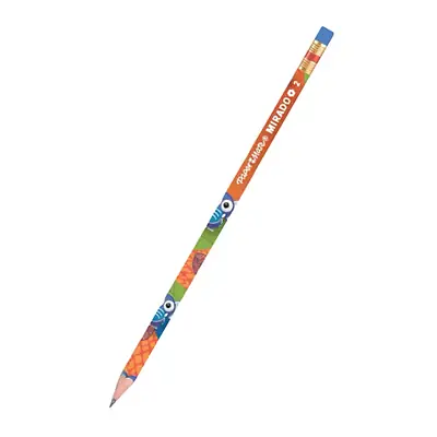 Lápiz mirado hexagonal hb2 diseños niño naranja