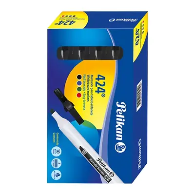 Marcador pelikan borrable 424 negro x 10