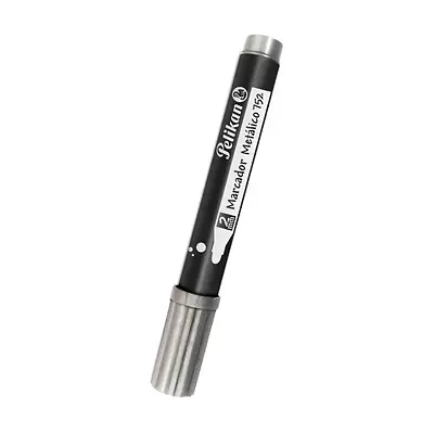 Marcador pelikan metalizado plata