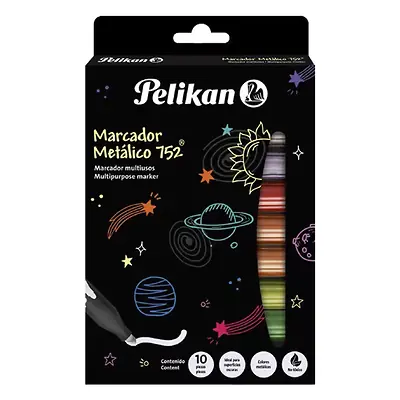 Marcador pelikan metalizado multicolor x 10