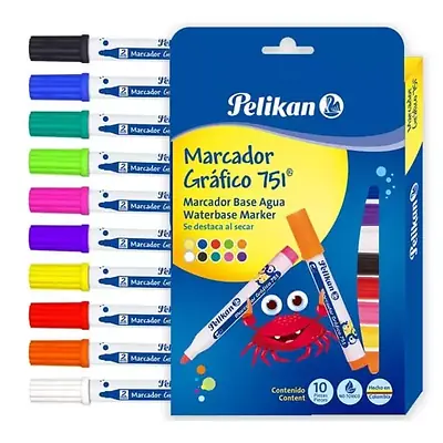 Marcador pelikan gráfico multicolor x 10