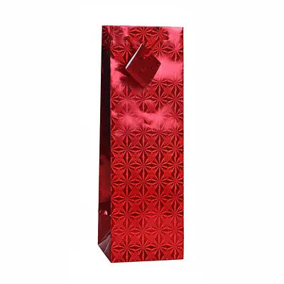 Bolsa de regalo holográfica primavera botella roja