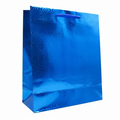 Bolsa de regalo holográfica primavera jumbo azul