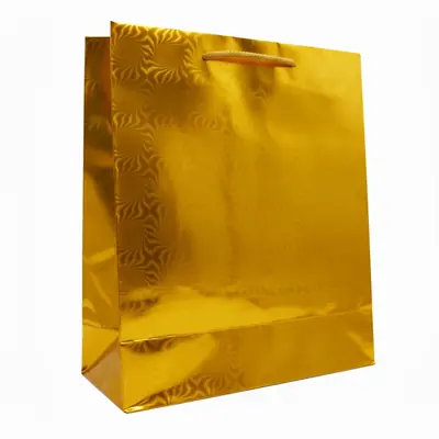 Bolsa de regalo holográfica primavera jumbo dorada