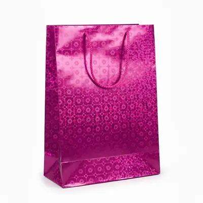 Bolsa de regalo holográfica primavera l fucsia