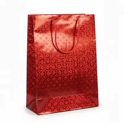 Bolsa de regalo holográfica primavera l roja