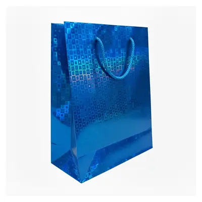 Bolsa de regalo holográfica primavera m azul