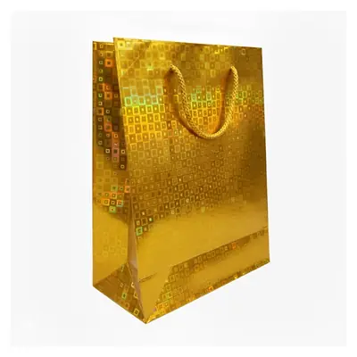 Bolsa de regalo holográfica primavera m dorada
