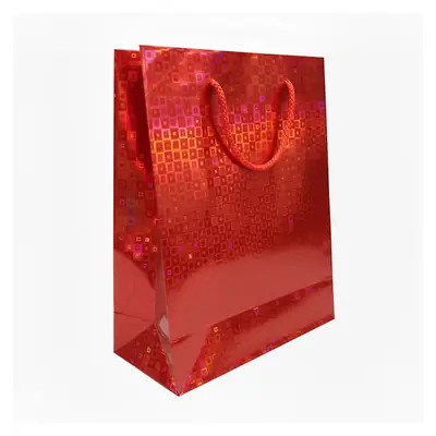 Bolsa de regalo holográfica primavera m rojo