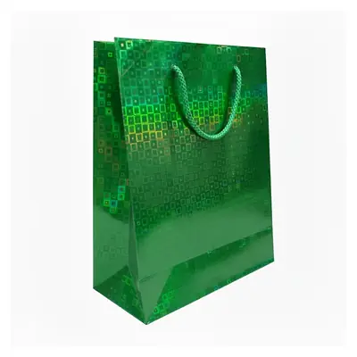Bolsa de regalo holográfica primavera m verde