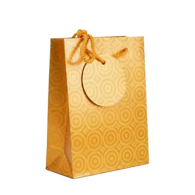 Bolsa de regalo holográfica primavera s dorada