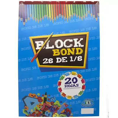 Block bond 28 rairan blanco 1/8