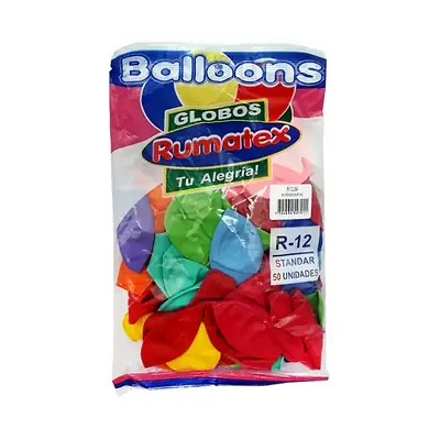 Globo rumatex standard r-12 multicolor x 12