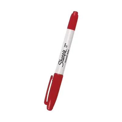 Marcador sharpie doble punta rojo