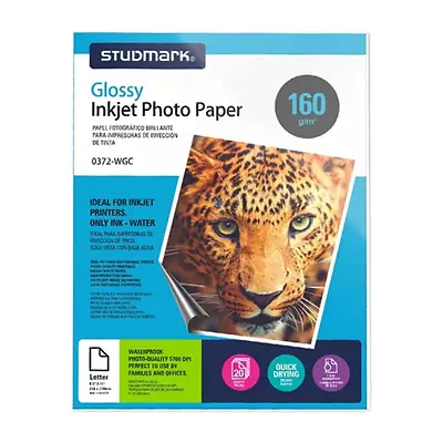 Papel fotográfico studmark 160gr carta x 20
