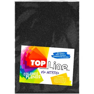Fomi top line escarchado 1/8 negro x 10
