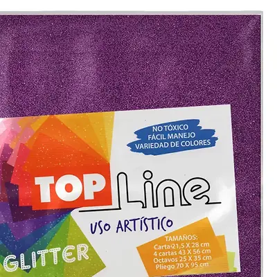 Fomi top line escarchado 4 cartas morado x 10