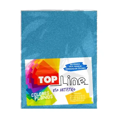 Fomi top line escarchado carta azul cielo x 10