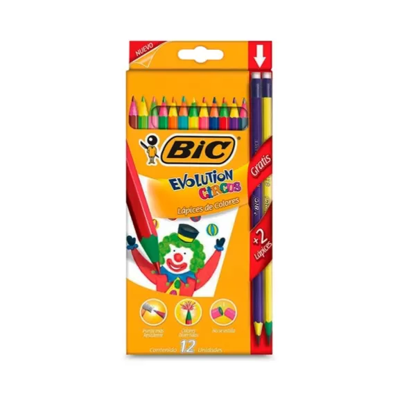 Colores Hexagonales Bic Evolution Circus 12 Und